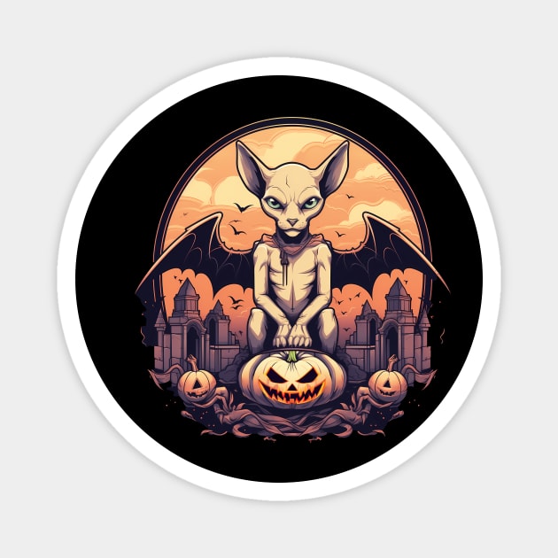Sphynx Cat Halloween, Cat Lover Magnet by logiamerch